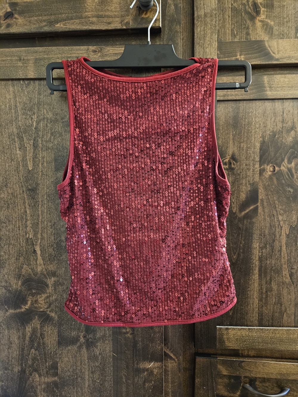 Women's Red Sequin Tank Top
